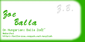 zoe balla business card